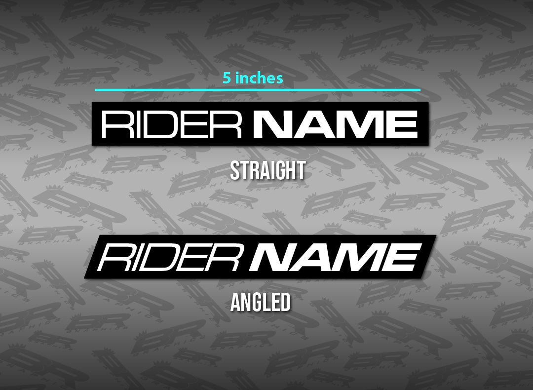 Rider Name Decals (Pack of 4)